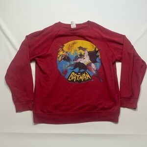 Batman Robin DC Comics Retro Throwback L‎ Pullover Sweatshirt Large Mens Fleece
